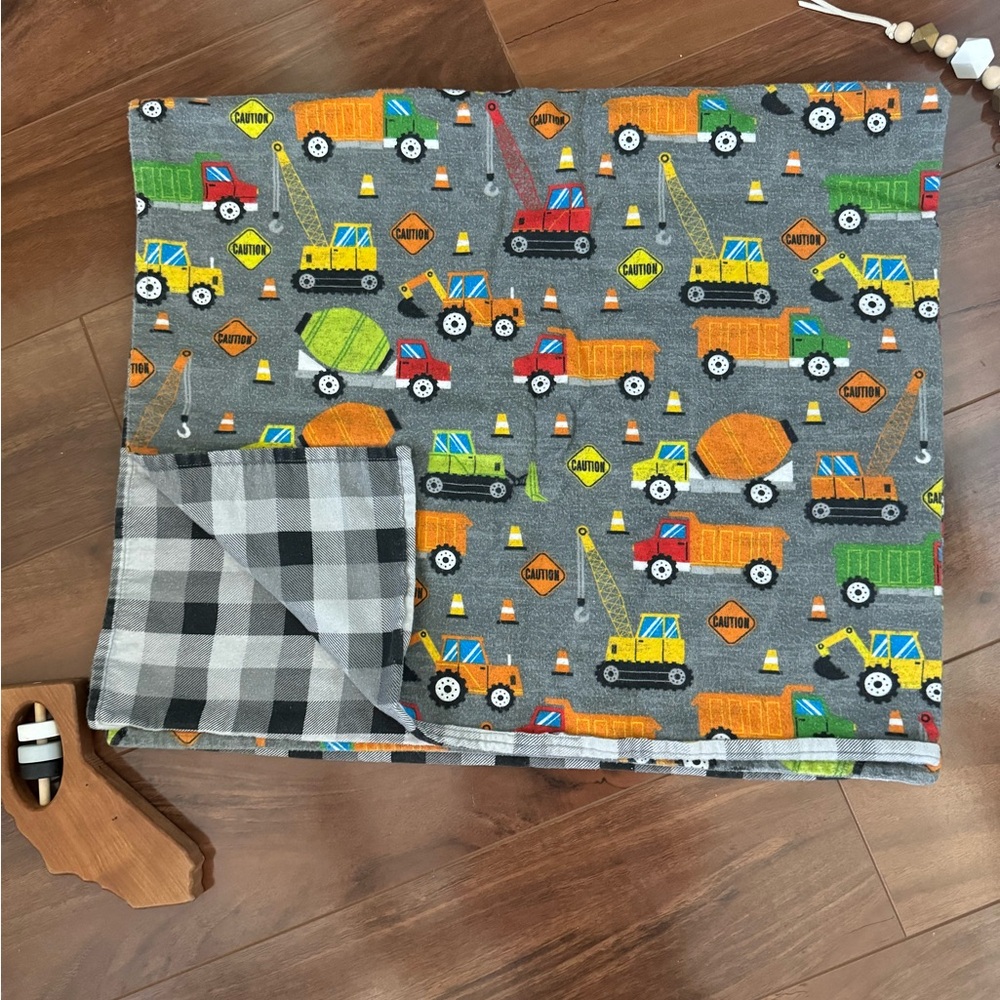 Construction Baby Blanket Plaid